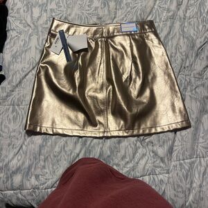 Tinseltown Shimmering Gold Mini Skirt